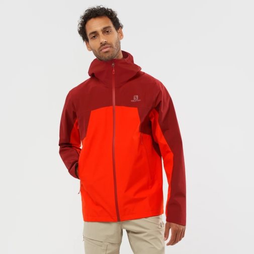 Red Salomon Outline GTX 2.5 Layers Waterproof Men's Shell Jackets | PH 74129V